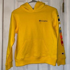 Champion Big Boys' Repeat C Fleece Hoodie-Yellow